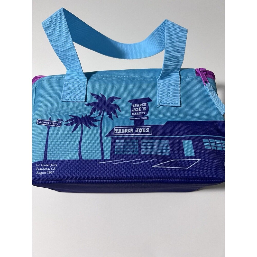 NEW! Trader Joe's MINI Tote Bag Insulated New Summer 2026-Blue/Purple/Pink-FAST